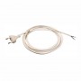 Кабел захранващ 2х0.75 кв.мм, 3 м, H03VVH2-F, бял AS-Schwabe 70651