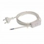 Кабел захранващ с ключ 2х0.75 кв.мм, 3 м, H03VVH2-F, бял AS-Schwabe 70631