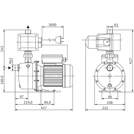 Помпа самозасмукваща FWJ 204 X EM BG Wilo /1100 W, Q-5,0 m3/h, Н-48 м, 1-1"/ 2951378