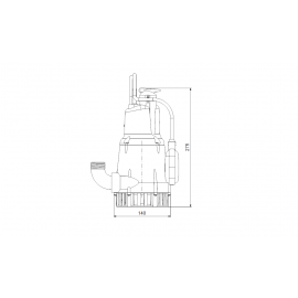 Помпа потопяема, дренажна KPC 300 A Grundfos /Q-14 m3/h, H-6.8 m, 1", 10 м/ 98863989