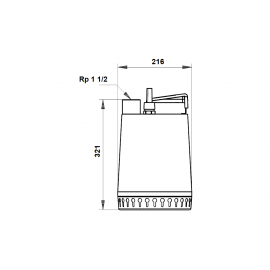 Помпа потопяема, дренажна Unilift AP12.40.06.1 Grundfos /Q-18 m3/h, H-13 m, 1 1/2", 10 м/ 96001720