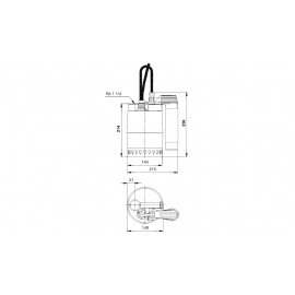 Помпа потопяема, дренажна Unilift KP 150-АV1 Grundfos /Q-8.5 m3/h, H-5.5 m, 1 1/4", 10 м/ 011H1900