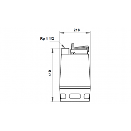 Помпа потопяема за отпадни води Unilift AP35.40.08.A3 Grundfos /400V, Ø35 мм, Q-18 m3/h, H-11 m, 1 1/2", 10 м/ 96023876