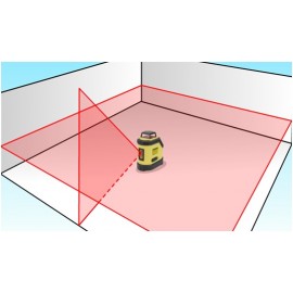 Нивелир лазерен линеен 20м, ±1мм/5м, равнина на лазера (360°) + вертикален лъч, червен + телескопична стойка NIVEL SYSTEM CL1D