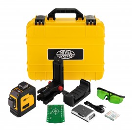 Нивелир лазерен линеен 20м, ±1мм/5м, 3 лазерни равнини  (360°), зелен, IP54 NIVEL SYSTEM CL3D-G