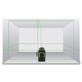 Нивелир лазерен линеен 20м, ±1мм/5м, 3 лазерни равнини  (360°), зелен, IP54 NIVEL SYSTEM CL3D-G