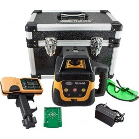 Ротационен лазерен нивелир 300м, ±1мм/10м, лазерен сензор RD100G, IP64, зелен + тринога SJJ1 и лазерна рейка NIVEL SYSTEM NL200G