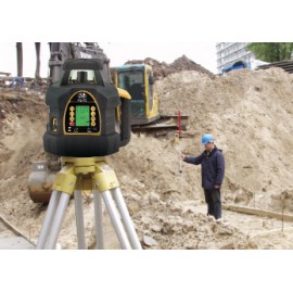 Ротационен лазерен нивелир 500м, ±1мм/10м, наклон ±8,0%, LCD, сензор RD400, IP64, червен + тринога и рейка NIVEL SYSTEM NL410
