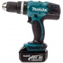 Бормашина винтоверт Makita акумулаторна ударна 18 V, 3 Ah, 42 Nm, 1.5-13 мм, DHP453RFE3 Бормашина винтоверт Makita акумулаторна ударна 18 V, 3 Ah, 42 Nm, 1.5-13 мм, DHP453RFE3