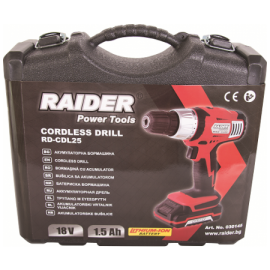 Акумулаторна бормашина RAIDER RD-CDL25 /18 V, 1.5 Аh, 26 Nm/