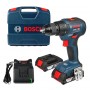 Акумулаторен винтоверт Bosch с безчетков двигател с 2 батерии и зарядно, 18 V, 2 Ah, 50 Nm, 1.5-13 мм, GSR 18V-50 Professional Акумулаторен винтоверт Bosch с безчетков двигател с 2 батерии и зарядно, 18 V, 2 Ah, 50 Nm, 1.5-13 мм, GSR 18V-50 Professional