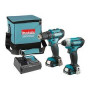 Комплект Makita акумулаторни инструменти с 2 батерии и зарядно, DF333D, TD110D, 12 V, 1.5 Ah, DF333D Комплект Makita акумулаторни инструменти с 2 батерии и зарядно, DF333D, TD110D, 12 V, 1.5 Ah, DF333D