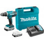 Акумулаторна бормашина Makita ударна с 2 батерии и зарядно, 18 V, 1.5 Ah, 42 Nm, 1.5-13 мм, HP488DWE Акумулаторна бормашина Makita ударна с 2 батерии и зарядно, 18 V, 1.5 Ah, 42 Nm, 1.5-13 мм, HP488DWE