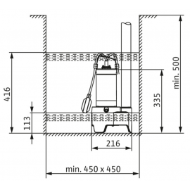 Помпа Wilo потопяема за дренажни и отпадни води, Rexa MINI3- V04.09/M05-523/A-5M-3094002