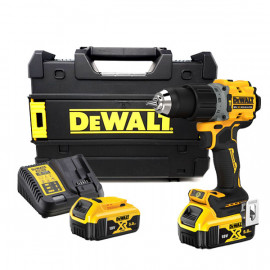 Акумулаторна бормашина DeWALT ударна с 2 батерии и зарядно, 18 V, 5 Ah, 90 Nm, 0-650/0-2000 об./мин, 1.5-13 мм, DCD805P2T