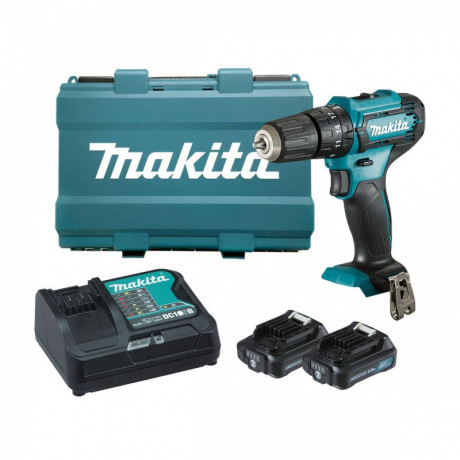 Акумулаторен винтоверт Makita с колекторен двигател с 2 батерии и зарядно, 12 V, 2 Ah, 30 Nm, 0.8-10 мм DF333DSAE