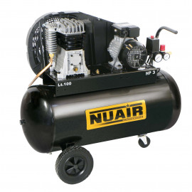 Компресор NUAIR с електродвигател с ремъчна предавка 100 л, 255 л/мин, 2 к.с., 10 bar, B2800/100 CM2