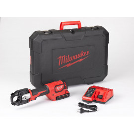 Преса Milwaukee за кримпване на кабели акумулаторна с 1 батерия и зарядно, 18 V, 2 Ah, 18 V, 2 Ah, M18 HCCT-201C-4933451194