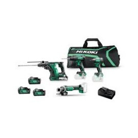 Комплект акумулаторни инструменти HiKOKI - Hitachi с 3 батерии и зарядно, DH18DBL, DS18DE, G18DBL, WH18DC, 18 V, 5 Ah KC18DEWHZ