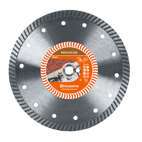 Диск диамантен за сухо рязане Husqvarna Construction универсален 350 мм, 25.4/20 мм, 3.3 мм, Tacti-Cut S35-579815720 Диск диамантен за сухо рязане Husqvarna Construction универсален 350 мм, 25.4/20 мм, 3.3 мм, Tacti-Cut S35-579815720