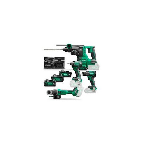 Комплект акумулаторни инструменти HiKOKI - Hitachi с 3 батерии и зарядно 18 V, 5 Ah KC18DEWHZ