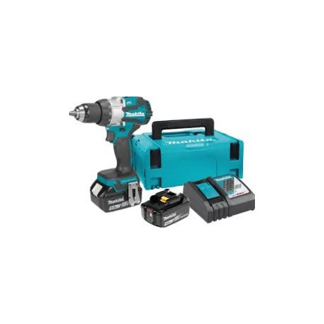 Акумулаторен винтоверт Makita ударен с 2 батерии и зарядно, 18 V, 5 Ah, 73 Nm, 1.5-13 мм, DHP489RTJ