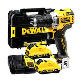 Акумулаторен винтоверт с безчетков двигател с 2 батерии и зарядно, 12 V, 2 Ah, 57.5 Nm, 1.5-10 мм DCD701D2