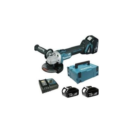 Акумулаторен ъглошлайф с 2 батерии и зарядно, 18 V, 5 Ah, 125 мм, 8500 об./мин DGA506RTJ