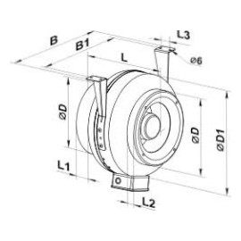 Индустриален центробежен вентилатор VKM 150 с метален корпус-4038150