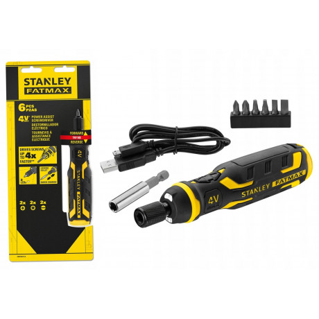 Отвертка акумулаторна с вградена батерия и USB кабел, 4 V, 1.5 Ah, 0.9 Nm FMHT66719-0