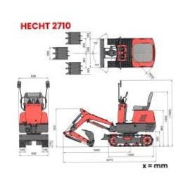 Мини багер 8.5 к.с., 306 см3, 1200 мм, HECHT 2710