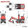 Мини багер 8.5 к.с., 306 см3, 1200 мм, HECHT 2710