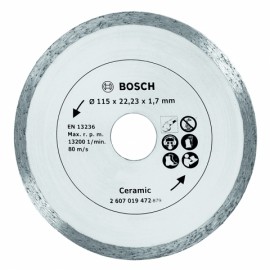 Диск диамантен за сухо рязане Bosch на керамика, теракот и фаянс 115 мм, 22.23 мм, 1.6 мм, Ceramic-2 607 019 472