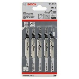 Нож за зеге Bosch с T-захват за дърво комплект 74/100 мм, 9.4 TPI, 5 бр., праволинейно, T 101 B-2 608 630 030