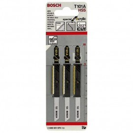 Нож за зеге Bosch с T-захват за пластмаса 75/100 мм, 12.7 TPI, 3 бр., праволинейно, T 101 A-2 608 631 670